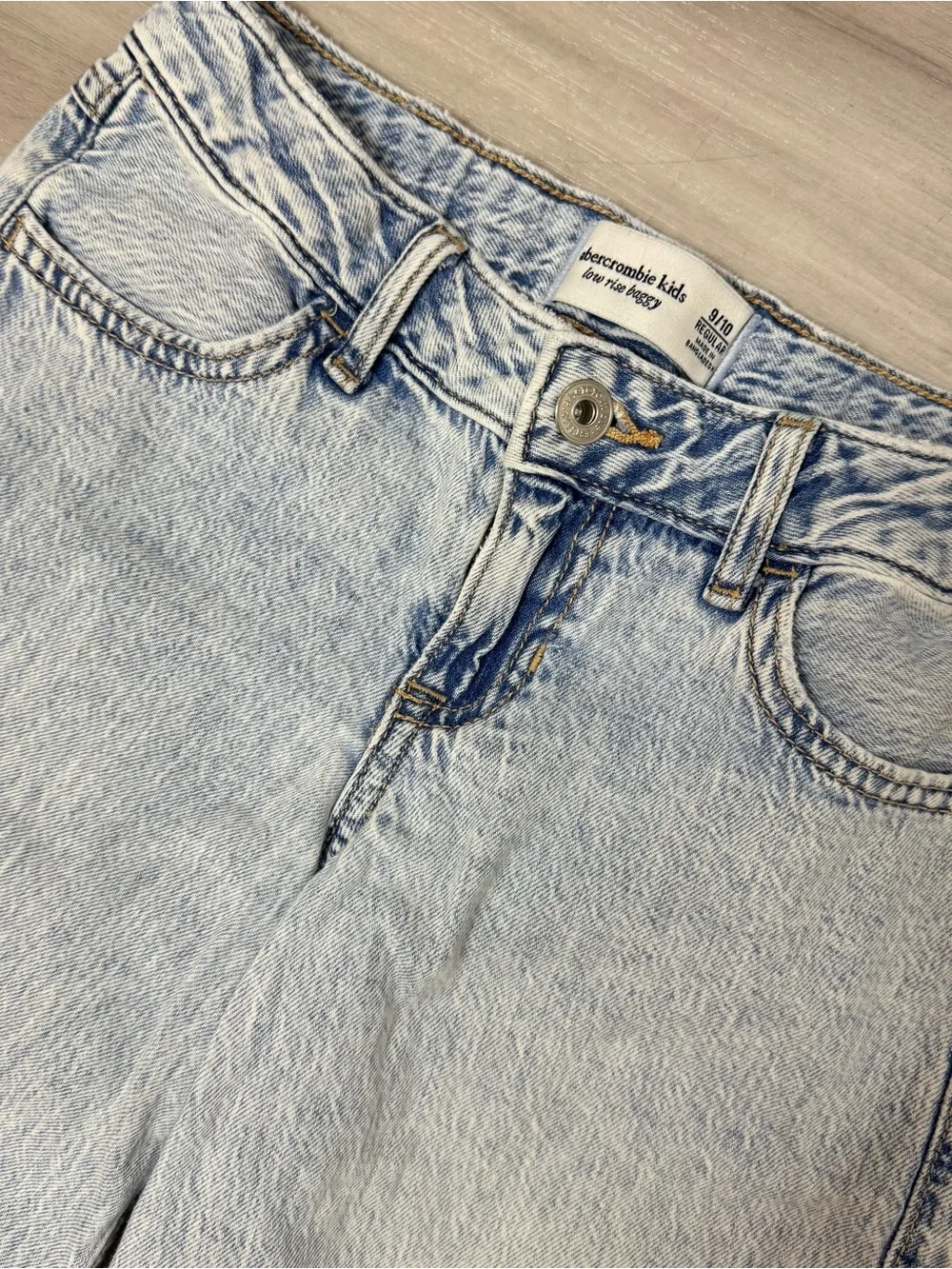 abercrombie kids Light Wash Wide Leg Jeans